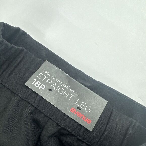 Avenue Pull On‎ Straight Leg Dress Pants Womens 18P Black Tummy Control Stretch - Picture 10 of 11